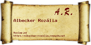 Albecker Rozália névjegykártya