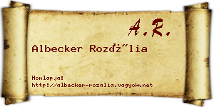 Albecker Rozália névjegykártya