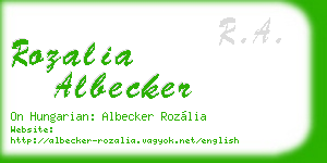 rozalia albecker business card