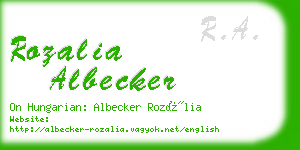 rozalia albecker business card